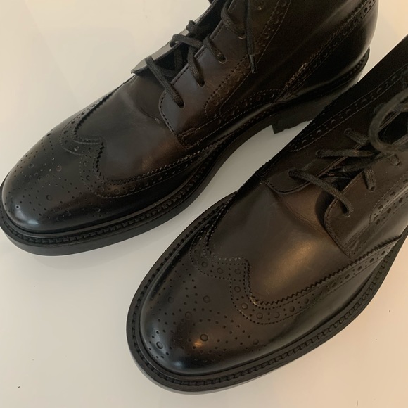 🎉HP🎉 NWT Saint Laurent Paris Black Leather Army/Combat Boots size 42 - Picture 7 of 17